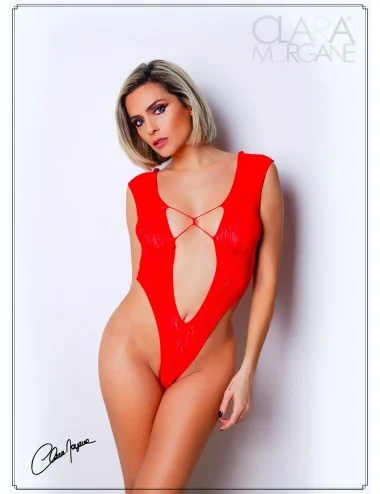 Body Rouge avec décolleté plongeant - Le Numéro 2 - Collection Body - CM98002