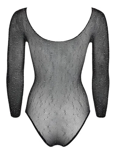 Body string à manches longues en résille avec strass - R26427351101