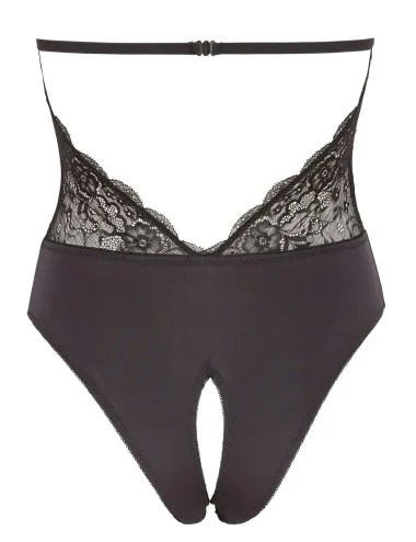 Body en dentelle noire, ouvert à l'entrejambe - R2641399