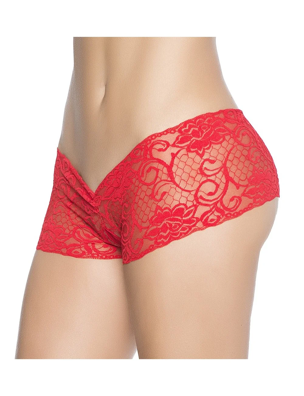 Shorty ouvert à l'entrejambe rouge - MAL98RED Shorty ouvert à l'entrejambe rouge - MAL98RED