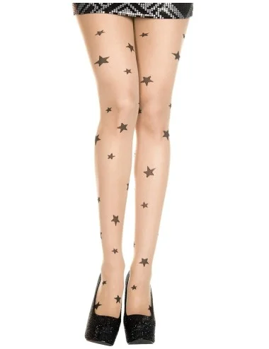 Collant sexy chair avec étoiles noires - MH7097NUB