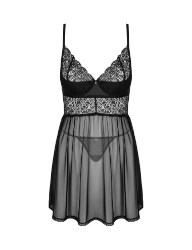 Chemeris babydoll et String - Noire