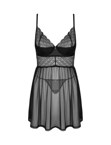 Chemeris babydoll et String - Noire