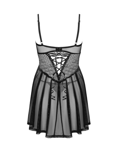 Chemeris babydoll et String - Noire