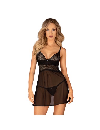 Chemeris babydoll et String - Noire