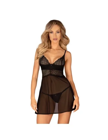 Chemeris babydoll et String - Noire