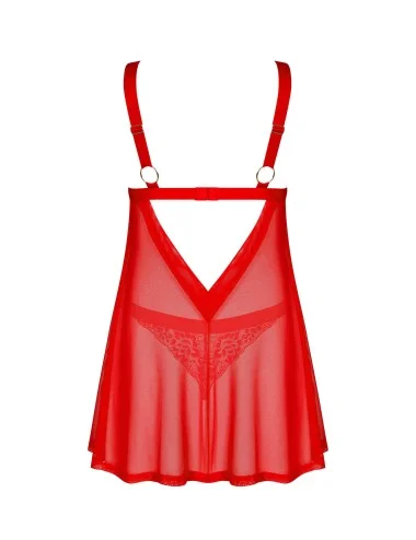 Elianes babydoll et string - Rouge