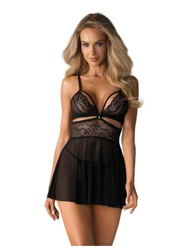 838-BAB-1 babydoll - Noir