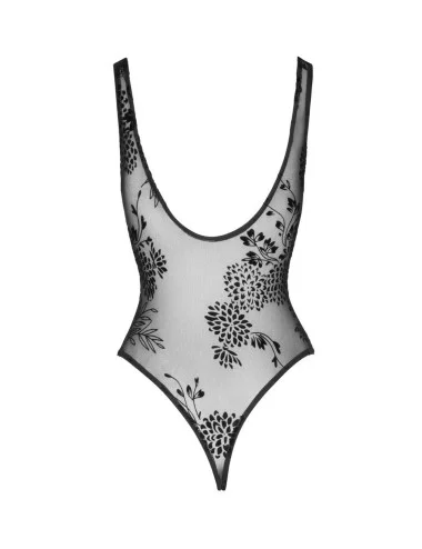 F242 Tulle body avec broderie flock à motifs