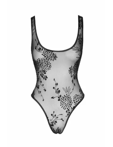 F242 Tulle body avec broderie flock à motifs
