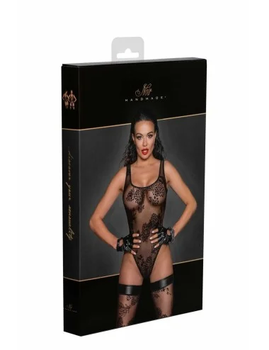 F242 Tulle body avec broderie flock à motifs