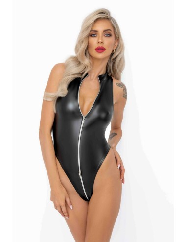 F294 Body Powerwetlook avec fermeture éclair sur le devant
