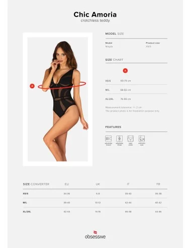 Chic Amoria body ouvert - Noir