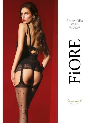 Amore Mio Bas jarretelles 20 DEN -  Noir - Qualité premium