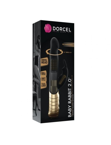 Vibromasseur Dorcel Baby Rabbit 21 cm 2.0 - Noir et Or