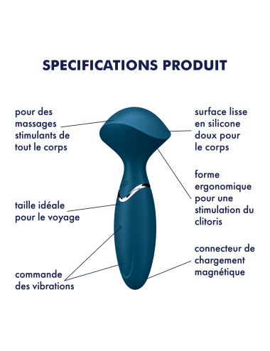 Mini Wand-er Vibromasseur Satisfyer - Bleu
