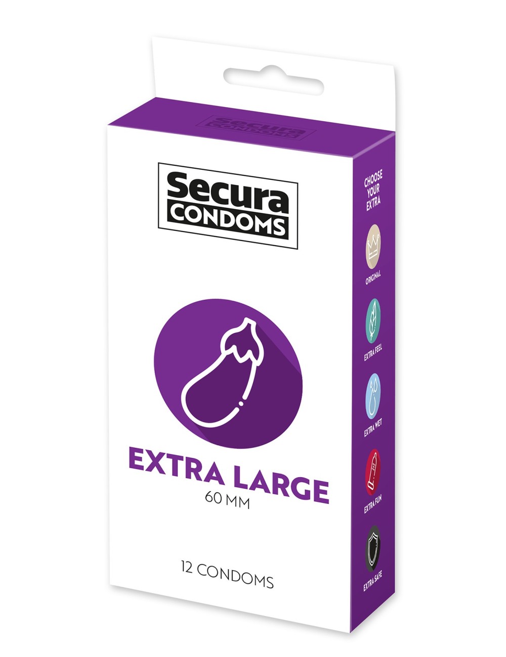 Préservatifs lubrifiés en latex x12 avec réservoir Extra Large 60 mm - R416550 Préservatifs lubrifiés en latex x12 avec réservoir Extra Large 60 mm - R416550