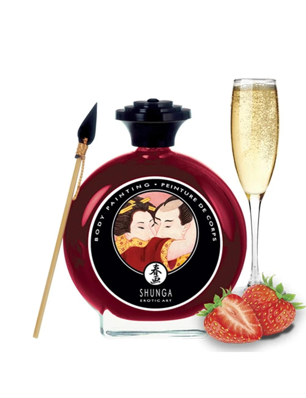 Peinture de corps comestible fraise vin pétillant 100ml - CC817002 Peinture de corps comestible fraise vin pétillant 100ml - CC817002