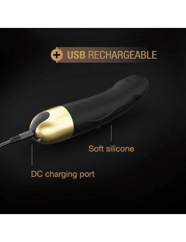 Vibromasseur Real Vibration S 16 cm 2.0 - Noir et Or