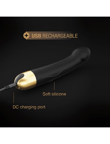 Vibromasseur Real Vibration M 22 cm 2.0 - Noir et Or
