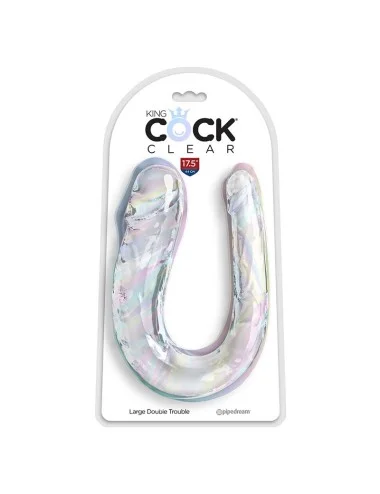 KING COCK - DOUBLE TROUBLE DOUBLE GODE 44 CM TRANSPARENT