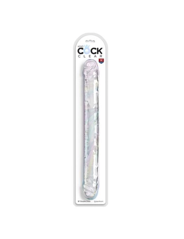 KING COCK - DOUBLE TROUBLE DOUBLE GODE 46 CM TRANSPARENT