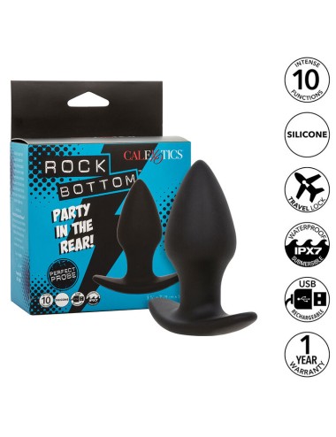 CALEXOTICS - ROCK BOTTOM PLUG ANAL PARFAIT 10 VIBRATIONS SILICONE NOIR