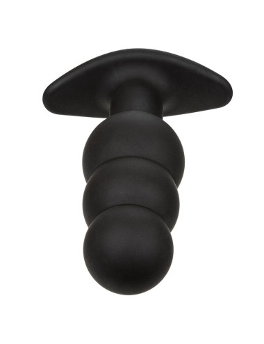 CALEXOTICS - ROCK BOTTOM PLUG ANAL PERLÉ 10 VIBRATIONS SILICONE NOIR