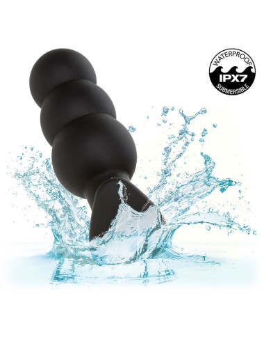 CALEXOTICS - ROCK BOTTOM PLUG ANAL PERLÉ 10 VIBRATIONS SILICONE NOIR