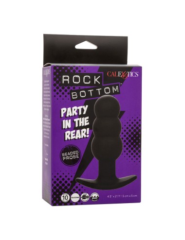 CALEXOTICS - ROCK BOTTOM PLUG ANAL PERLÉ 10 VIBRATIONS SILICONE NOIR