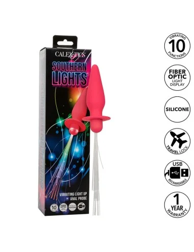 CALEXOTICS - SOUTHERN LIGHTS LIGHT UP PLUG ANAL 10 VIBRATIONS SILICONE ROSE