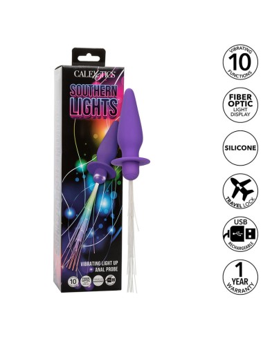 CALEXOTICS - SOUTHERN LIGHTS LIGHT UP PLUG ANAL10 VIBRATIONS SILICONE VIOLET