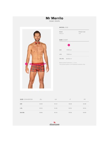 OBSESSIVE - BOXER MS MERRILO ET NOEUD PAPILLON XXL/XXXL