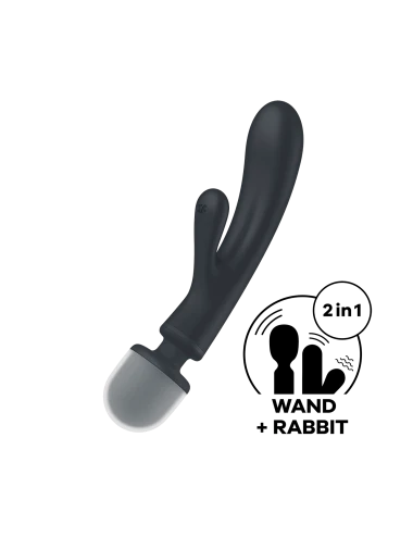 Triple lover Rabbit et Wand Satisfyer - Noir