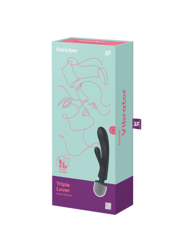 Triple lover Rabbit et Wand Satisfyer - Noir