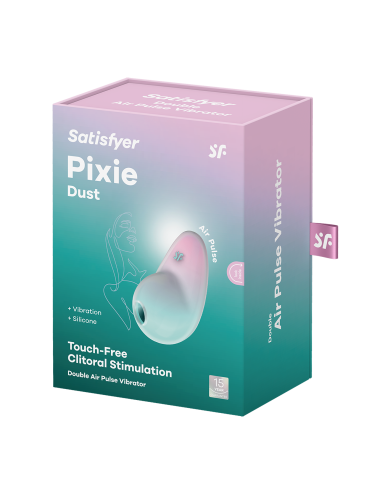 Pixie Dust vibromasseur à ondes de pression - Vert et rose