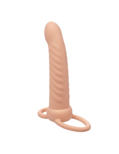 CALEXOTICS - MAXX DOUBLE PÉNÉTRATEUR NERVURÉ 10 VIBRATIONS FLESH