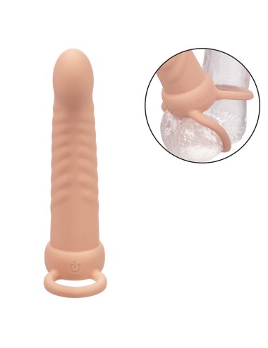 CALEXOTICS - MAXX DOUBLE PÉNÉTRATEUR NERVURÉ 10 VIBRATIONS FLESH