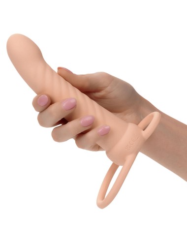 CALEXOTICS - MAXX DOUBLE PÉNÉTRATEUR NERVURÉ 10 VIBRATIONS FLESH