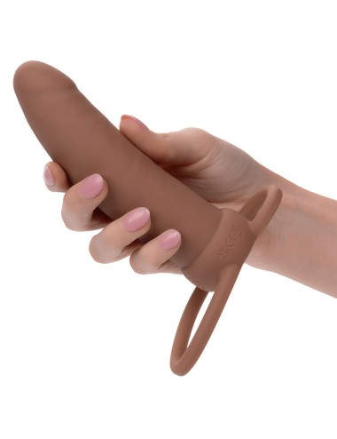 CALEXOTICS - MAXX THICK DOUBLE PÉNÉTRATEUR 10 VIBRATIONS MARRON