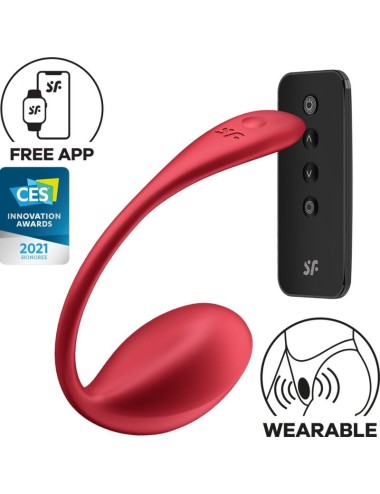 SATISFYER - SHINY PETAL STIMULATEUR À TÉLÉCOMMANDE À DISTANCE G POINT ROUGE APPLICATION GRATUITE