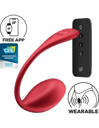 SATISFYER - SHINY PETAL STIMULATEUR À TÉLÉCOMMANDE À DISTANCE G POINT ROUGE APPLICATION GRATUITE