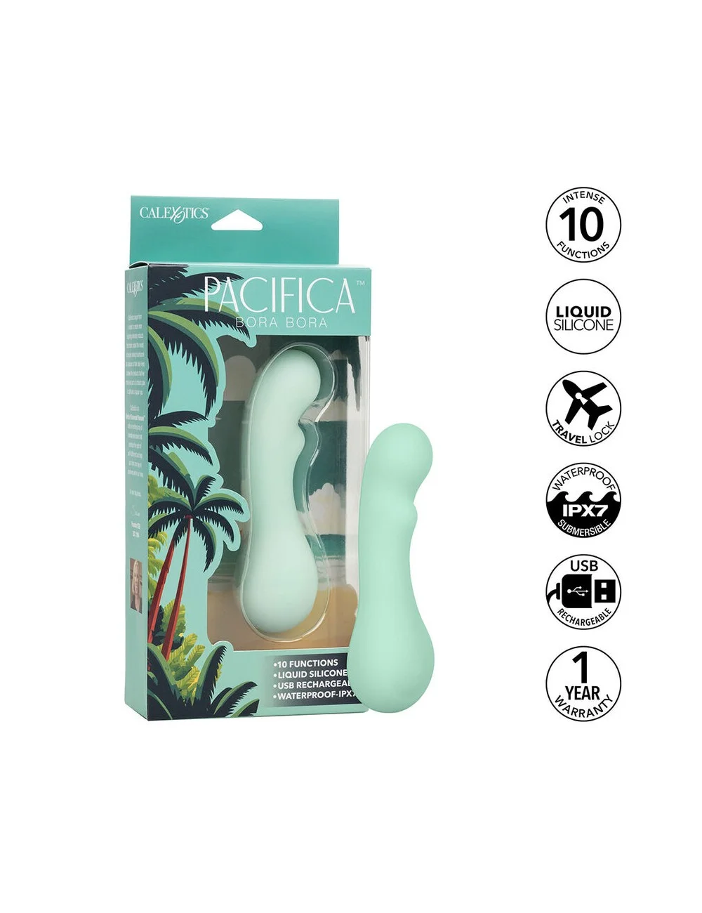 CALEXOTICS - PACIFICA BORA BORA ESTIMULATEUR POINT G 10 VIBRATIONS AQUA CALEXOTICS - PACIFICA BORA BORA ESTIMULATEUR POINT G 10 VIBRATIONS AQUA
