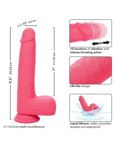 CALEXOTICS - STUDS VIBRATEUR RÉALISTE 10 VIBRATIONS ROSE
