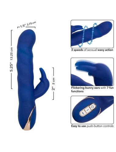 CALEXOTICS - JACK RABBIT VIBRATEUR WAVE MOTION BLEU