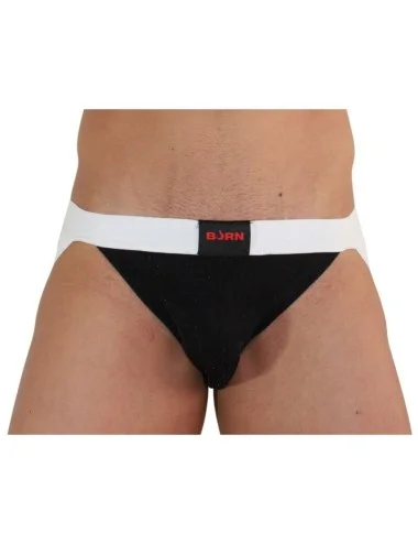 BURN - 004 JOCK NOIR BRILLANT / BLANC S