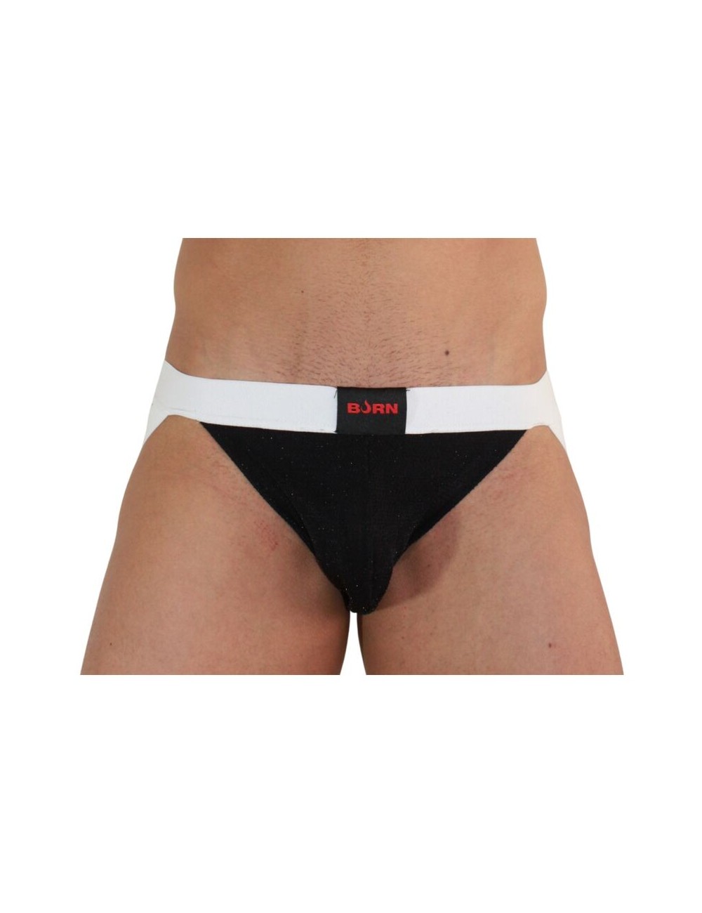 BURN - 004 JOCK NOIR BRILLANT / BLANC XL