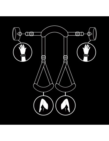 FETISH SUBMISSIVE - POSITION JAMBES OUVERTES AVEC MENOTTES DOUBLÉES EN NOPRÈNE