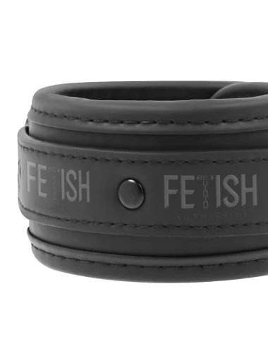 FETISH SUBMISSIVE - COLLIER ET MENOTTES EN CUIR VÉGAN AVEC DOUBLURE EN NOPRÈNE