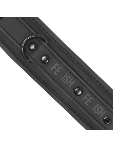 FETISH SUBMISSIVE - COLLIER ET MENOTTES EN CUIR VÉGAN AVEC DOUBLURE EN NOPRÈNE